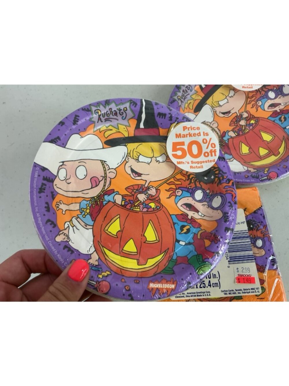 Vintage Rugrats Halloween Paper Plates & Napkins Set New - Picture 5 of 5